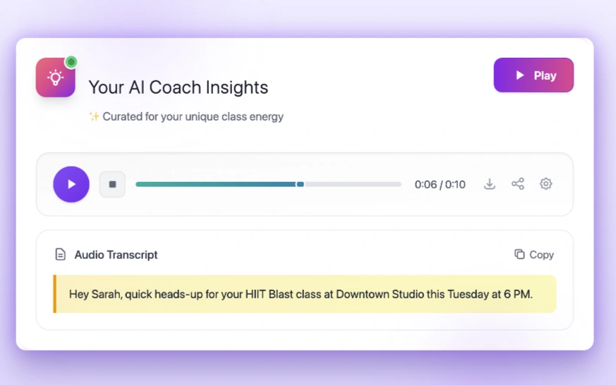Audio Insights - Listen to your class briefing on the go